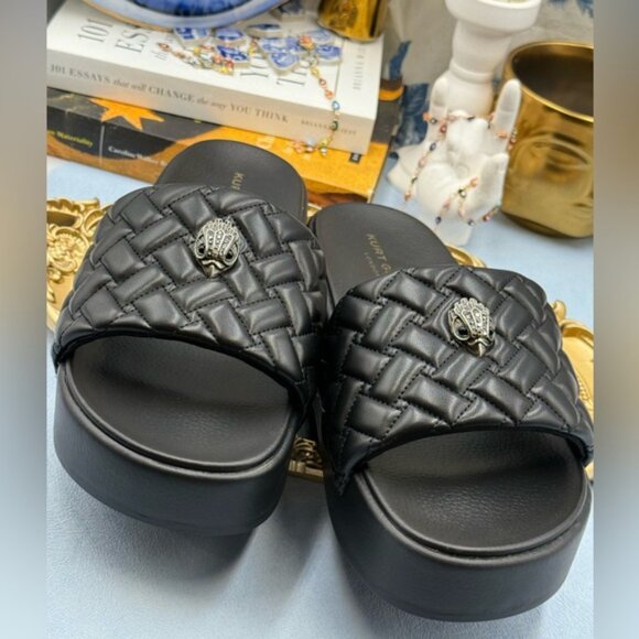 🆕 KURT GEIGER LONDON 🧿 NWOB Meena Eagle Platform Slides Sz EU 41 US 10 - Picture 15 of 16
